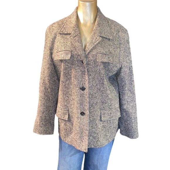 Chelsea Campbell Size 14 petite Wool Blend Jacket Women Vintage Blazer - Picture 1 of 7